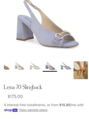 Lena 70 Slingback Heel Light Lavender sz 37 similar to Gucci horsebit slingback